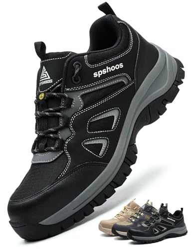 Sapatos de segurança para homem mulher S1P ESD sapatilhas trabalho confortáveis calçado de segurança leve com biqueira de aço