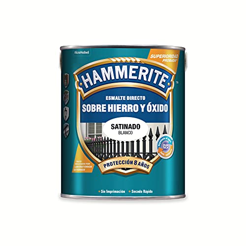 Hammerite Esmalte liso acetinado, branco, 5 l (embalagem de 1)