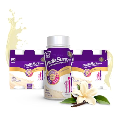 PediaSure drink Sabor baunilha Complemento alimentar para crianças, com proteínas, vitaminas e minerais, conjunto de 8 garrafas x 200 ml
