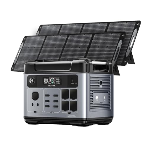 OUKITEL P2001 Plus Gerador solar com painel solar, 2 x 200 W, estação de energia portátil de 2400 W, bateria de 2048 Wh LiFePO4, estação de energia solar para campismo, auto-caravana, emergência