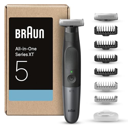 Braun Series X Aparador de barba, máquina de barbear elétrica homem para rosto e corpo, máquina de barbear, corta-pelos homem, pente bidirecional, cabeça flexível, resistente à água, XT5270