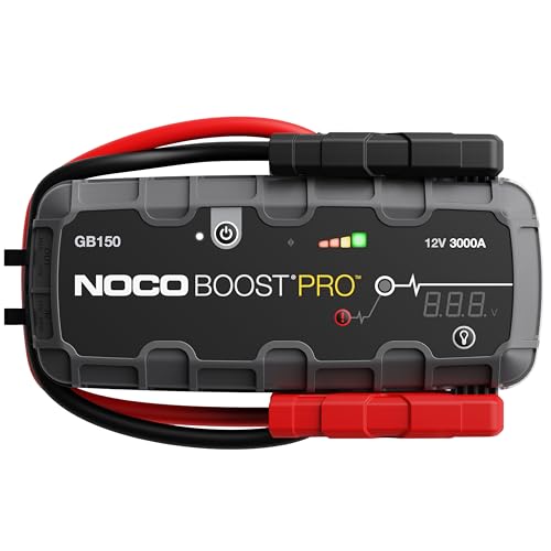 NOCO Boost Pro GB150 Pack de arrancador de baterias de automóveis de lítio, portátil, ultrasseguro, de 4000 A e 12 V, para motores a gasolina e diesel até 10 litros, preto