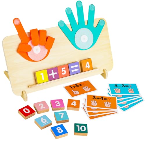 ZDNT Brinquedo de matemática de madeira, ferramenta educativa aprender a contar, presente ideal para meninos e meninas de 3, 4, 5 anos