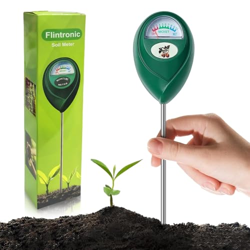 flintronic 1 peça medidor de humidade do solo, testador de solo preciso, testador de humidade de agricultura/jardim, sem necessidade de baterias, para jardins de legumes de interior e exterior - verde