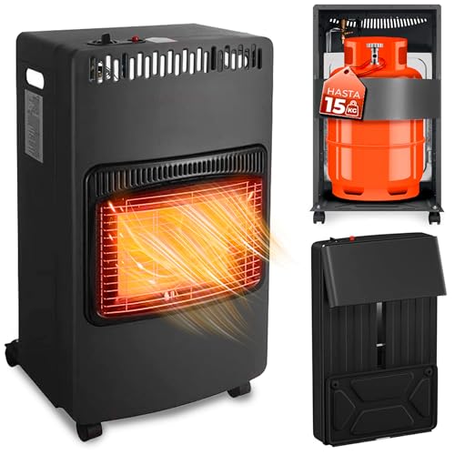 Fogão a gás butano dobrável 4200 W, fogão cerâmico com 3 níveis de potência, sistema de segurança tripla, sistema anti-viagem, fogão para bombonas até 15 kg, 20-80 m²