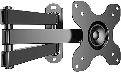 Suporte de parede para TV, base giratória e inclinável gira o suporte de parede para TV para televisores de 10 a 30 polegadas de até 15 kg, VESA 75 x 75/100 x 100 mm