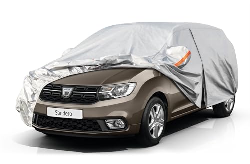 Kayme Capa de carro exterior, compatível com Dacia Sandero Renault Sandero (2008-2025), capa para carro impermeável, respirável, anti-UV, anti-poeira, cobertura de carro com fecho de correr e forro de