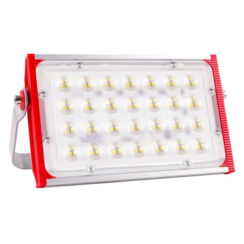 CREATESTAR Focos LED exterior 100 W, 10.000 lúmenes projetor LED exterior IP66 impermeável foco exterior de Floodlight foco branco frio de 6500 K, luz de inundação para armazém garagem jardim pátio
