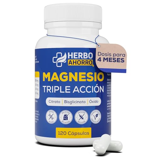 Magnésio Complex - Citrato, bisglicinato e óxido de magnésio triplo, alta absorção, reduz o cansaço e a fadiga, alivia a dor nas articulações e músculos, favorece a síntese de colagénio 120 cápsulas