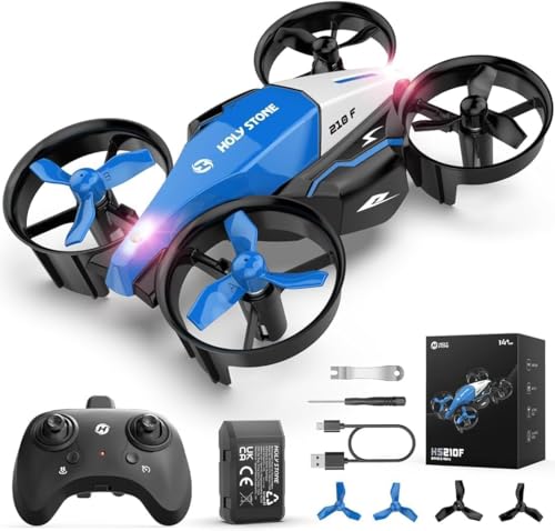 Holy Stone HS210F drone para crianças, mini drone 2 em 1 para interiores com modo de voo e aterragem, quadricóptero RC com rotação 3D, presente de aniversário e Natal para meninos e meninas, azul, C0