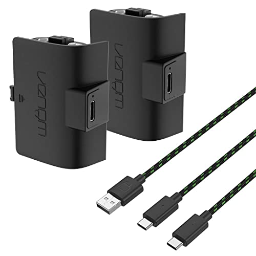 Venom Paquete doble de baterías recargables de alta capacidad de 1100 mAh, color negro (Xbox Series X y S/Xbox One)
