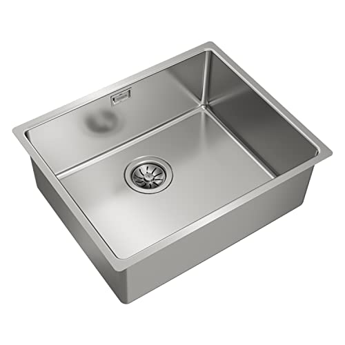 TEKA Lava-louça com bancada, 1 seio 50 cm, profundidade de 20 cm, balde com SilentSmart, lava-louça em aço inoxidável, instalação fácil, modelo Be Linea RS15 50,40