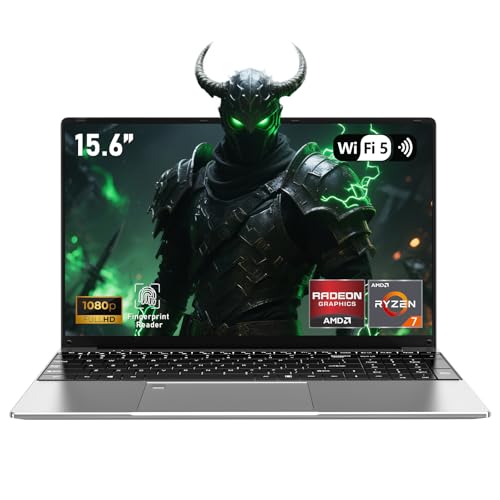 FUNYET 15,6 polegadas portátil, Win11 Gaming computador portátil, processador R7-5700U, 16 GB RAM+1TB SSD, FHD1920 * 1080, desbloqueio por impressão digital portátil, teclado com retroiluminação