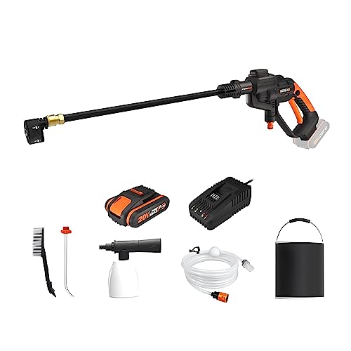 WORX Hidrolimpeza a bateria Hydroshot 20V WORX, PowerShare, WG620E.9, sem bateria, sem carregador, portátil, preto e laranja
