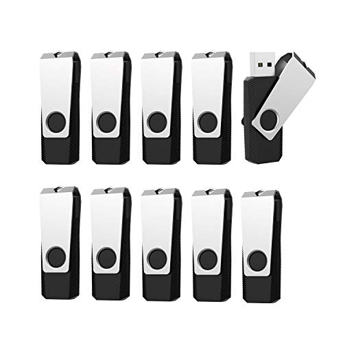 USB 16GB, Pendrive 16 GB Pack de 10, RAOYI memória USB 16 GB 2.0, Memory Stick Flash Drive para computadores PC Windows Mac OS (10 unidades, cor de preto)