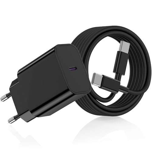 Carregador Samsung de carregamento rápido, tipo C carregador com 2M cabo para Samsung Galaxy S25/S24/S23/S22/S21/S20 (Ultra, Plus), Note 20, A73/A53, S10, carregador USB C para telemóvel rápido em