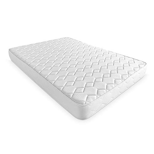 DUÉRMETE ONLINE Colchão viscoelástico Sena reversível, firme e confortável, firmeza média-alta, rosto inverno / verão, branco, 100 x 190