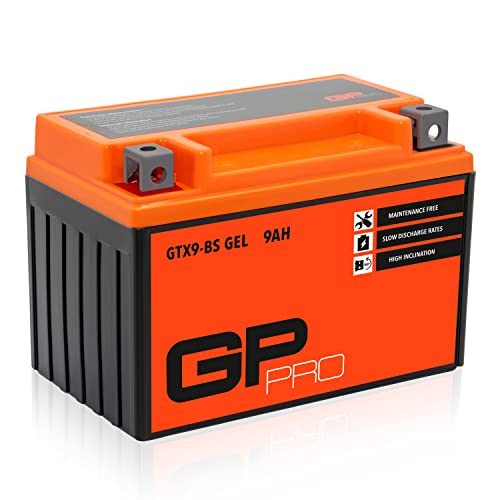 GP-PRO GTX9-BS 12V 9Ah gel bateria de arranque (compatível com YTX9-BS / 50812) (sem necessidade de manutenção / selagem) Scooters e motos acumulador
