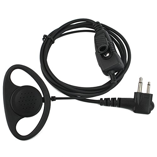 Retevis R122 Walkie Talkie Auricular de D forma 2 pinos pinos, compatível com Motorola CP040 DP1400 GP68 GP88 GP300 GP2000 CT150 CT250 P040 HYT TC-500 TC-6666666 TC-666666 00 TC. -610 Walkie Talkies(1