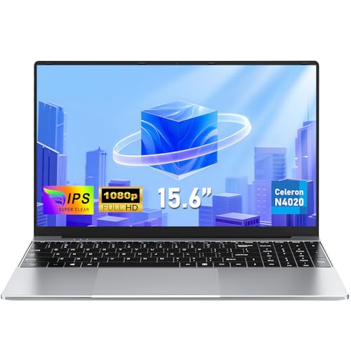 FUNYET Computador portátil, computador portátil de 15,6 polegadas, 8 GB RAM 256 GB SSD, computador portátil N4020, IPS FHD 1920 x 1080, 180°, fecho aberto, 5000 mAh, estudante, ranhura para cartão TF