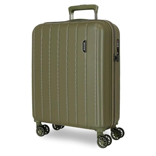 MOVOM Wood, mala de cabine, bagagem, interior com dois compartimentos, fabricado em ABS material resistente e leve, 4 rodas giratórias, fecho de combinação lateral, de Joumma Bags