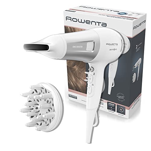 Rowenta Powerline CV5930 Secador de cabelo iónico com tecnologia Ionic Booster, economia de energia, golpe de ar frio, 6 configurações de velocidade/temperatura, proteção térmica, 21,8 cm