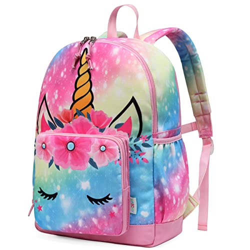 VASCHY Mochila menina criança, mochila infantil mochila escolar infantil de 4 a 6 anos mochila menina menino resistente à água com correia no peito e etiqueta de nome para escola viagem