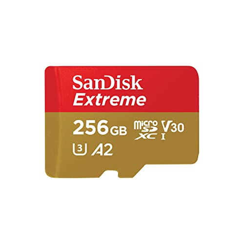 SanDisk Extreme Micro SDXC 256 GB adaptador SD, (para smartphones, câmaras de ação, drones) V30, até 190 MB/s, RescuePRO Deluxe, A2 C10 U3 UHS-I