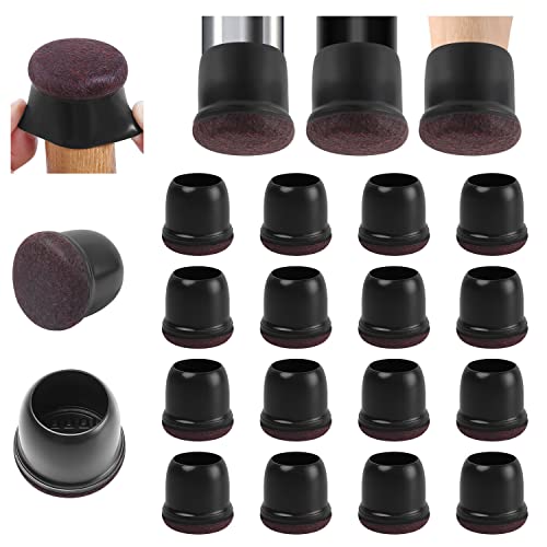 Ezprotekt Capas para pernas de cadeira, 20 - 28 mm protetores de chão para pernas de cadeira melhorados Ezprotekt, tampas de pernas pretas, 16 P pequenas capas de silicone macias para pernas de móveis