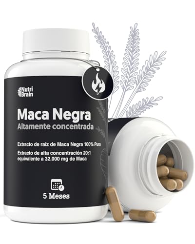 Maca preta Andina pura 32,000 mg ultra concentrada | 20:1 | Potência energética e validade íntima, melhor desempenho, memória e ânimo, 140 cápsulas veganas de alta potência