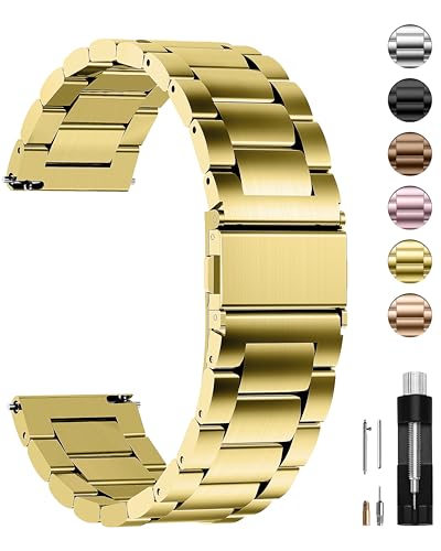 Fullmosa 4 cores para correia metálica de relógio de libertação rápida, pulseira relógio de aço inoxidável 14 mm 16 mm 18 mm 19 mm 20 mm 22 mm 24 mm