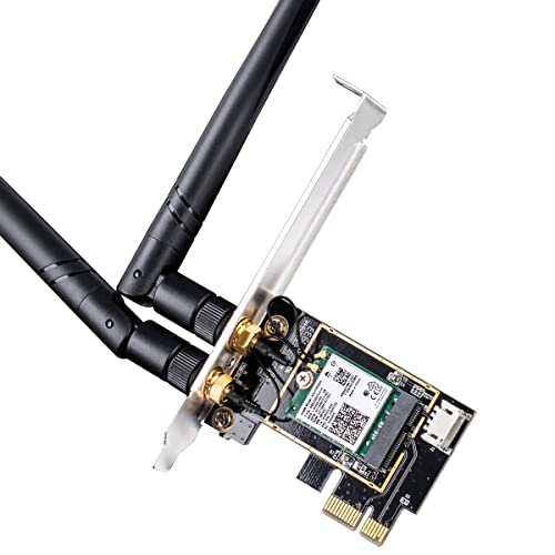 Cudy AX5400 6E Adaptador PCIe, cartão WiFi pc, 2402 Mbps 574 Mbps, 802,11 ax/AC/a/b/g/n, Bluetooth 5.0/4.2/4.0, Windows 10 (64-bit) Apenas