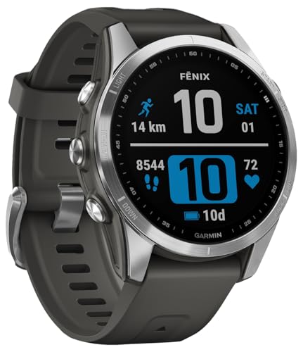 Garmin fGZRD nix ​​7S Relógio GPS multifuncional com ecrã tátil e funções superiores, frequência cardíaca, mapas e música, cinzento prateado, 42 mm (recondicionado)
