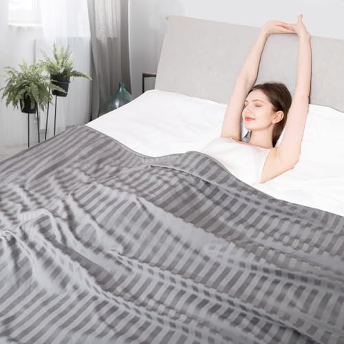 Elegear Manta refrescante de verão 150 × 200 cm, manta de verão para sofá, cama, viagem, fibras refrescantes japonesas ARC-Chill 3,0 Q-MAX >0,5 absorve o calor corporal, macio e respirável, cinzento