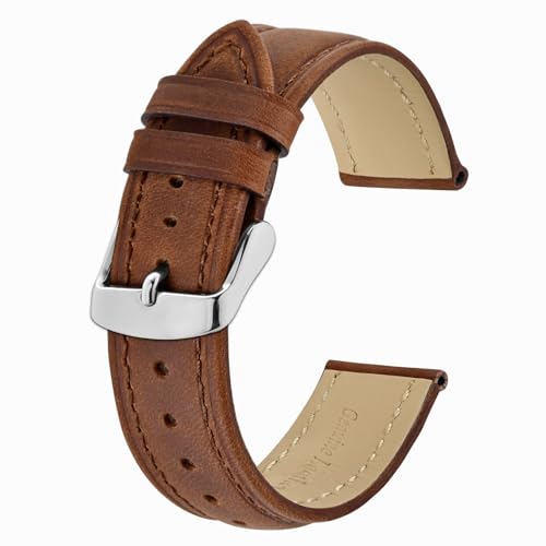 BISONSTRAP Correia de relógio, correia de pele de couro vintage, largura da banda: 14 mm 15 mm 16 mm 17 mm 18 mm 19 mm 20 mm 21 mm 22 mm 23 mm 24 mm