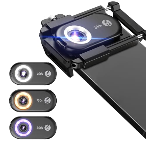 APEXEL Microscópio 100-200X para telemóvel, 3 em 1 microscópio para Smartphone, explora o mundo microscópico com o microscópio para Smartphone