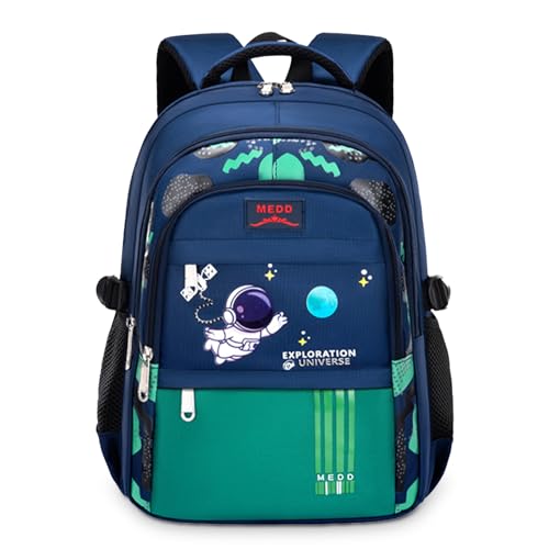 IvyH Mochilas escolares para crianças, mochila colégio menino menino casual moda, mochila infantil de grande capacidade de 6 8 10 12 anos para a escola, viagens, uso diário, #8484-verde, Casual