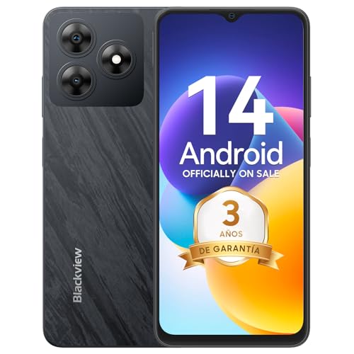 Blackview Wave 8C Telemóvel Android 14 6 GB+64 GB/2TB, 6,56" HD + IPS, carregador rápido de 10 W, smartphone 13 MP+8 MP/4G Dual SIM/Octa-Core/Face ID/OTG/GPS/Capa de telemóvel / 3 ARA Anos ía