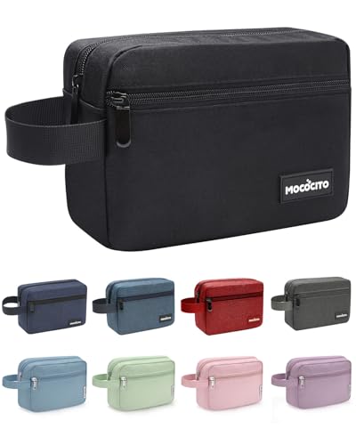 MOCOCITO Neceser homem para viagem, bolsa de higiene homem mulher Makeup Bag impermeável sacos de barbear pequeno precisa maquilhagem para acessórios de toucador, Básico | preto, Moderno