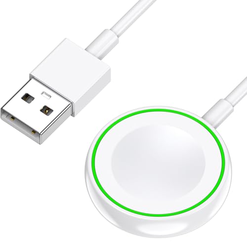 Estação de carregamento sem fios para Apple Watch Series 10/9/8/7/6/5/4/3/2/SE/Ultra, carregador sem fios rápido, base de carregamento magnético, branco