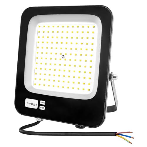 Focos LED para exterior, 100 W, Fosingut IP66, projetor LED para exterior, 6500 K branco frio super brilhante focos interior, luz de segurança Floodlight para jardim, garagem, pátio, traseiro, terraço