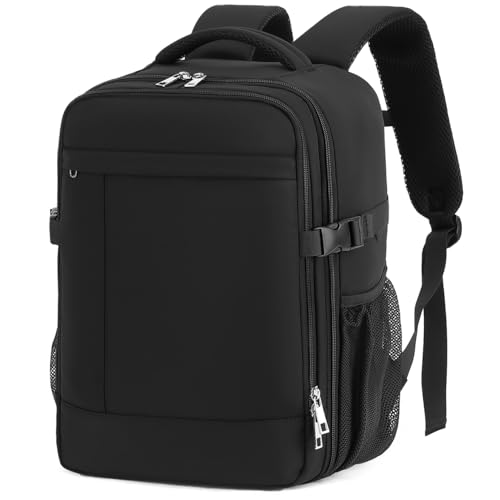 Lossga Mochila viagem cabine avion 40 x 20 x 25 para Ryanair, tinta preta