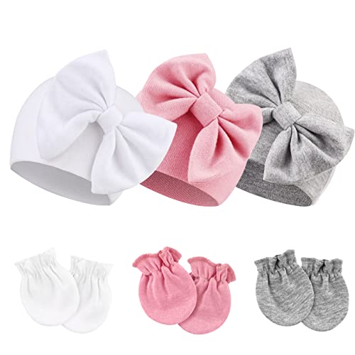 DRESHOW Chapéus e bonés e luvas para bebé recém-nascido bebé beanie chapéu para bebés meninas meninos gorros 0-6 meses