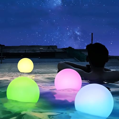 3 peças luz de bola, candeeiros solares, 8 RGB LED para jardim com controlo remoto para exterior e interior caminhos piscina relva decorativa
