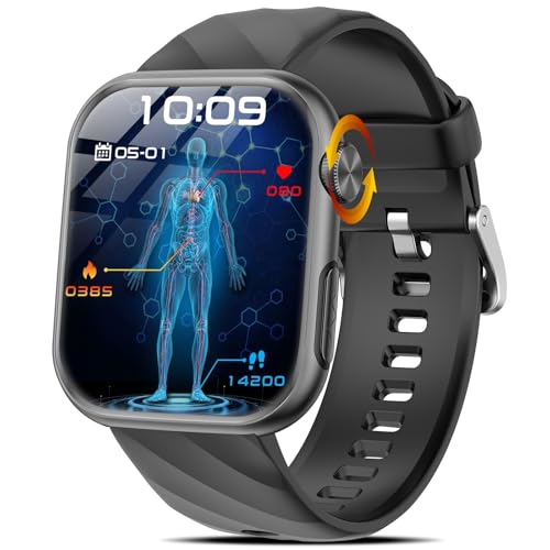 Marsyu 2025 ECG Relógio inteligente homem com /Pressão arterial/ácido úrico/lípido/IMI, 1,97" AMOLED saúde Smartwatch com detecção BMI/fadiga/emoções/temperatura corporal/sonho