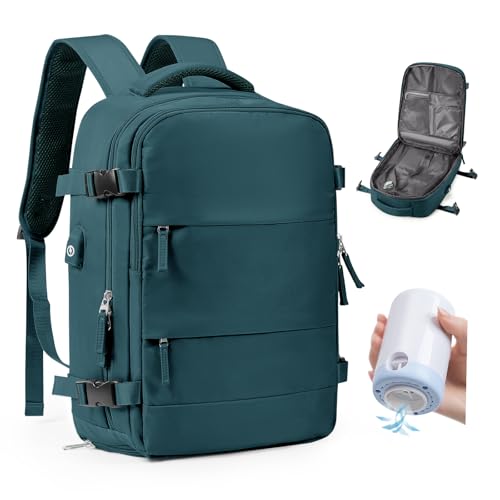 bergsalz Mochila mala viagem cabine avião 40 x 20 x 25 mochila bagagem de mão mulher mochila viagem cabine avião 45 x 36 x 20 homem mochila portátil 15,6, D1-azul pavão real