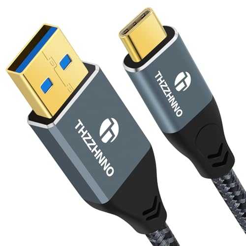 Thzzhnno Cabo USB A para USB C de 3 M, USB 3.1 USB 3.2 Gen2, cabo de transferência de dados de 10 Gbps, cabo USB de carregamento trançado de nylon de alta velocidade tipo C para Samsung Galaxy/iPhone
