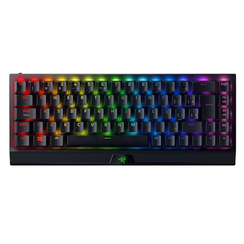 Razer BlackWidow V3 Mini HyperSpeed (Yellow Switch) - teclado para jogos 65% compacto com interruptores mecânicos (lineares e de clique, iluminação RGB cromada) teclado espanhol - preto