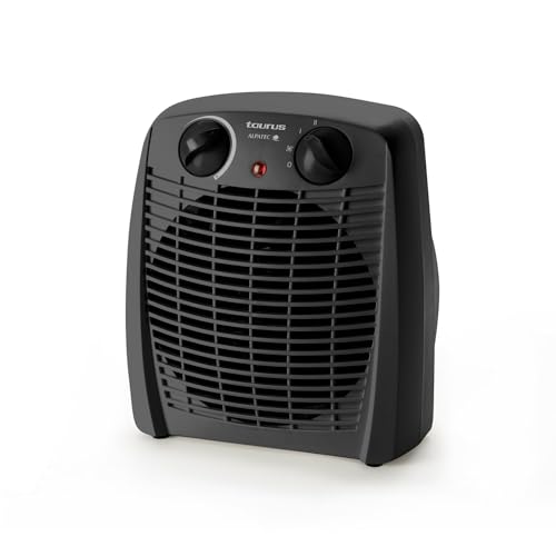 Taurus – Aquecedor New Gobi, 2000W, 2 níveis de calor, função ventilador, termóstato regulável, proteção térmica, piloto luminoso, pega de transporte, preto