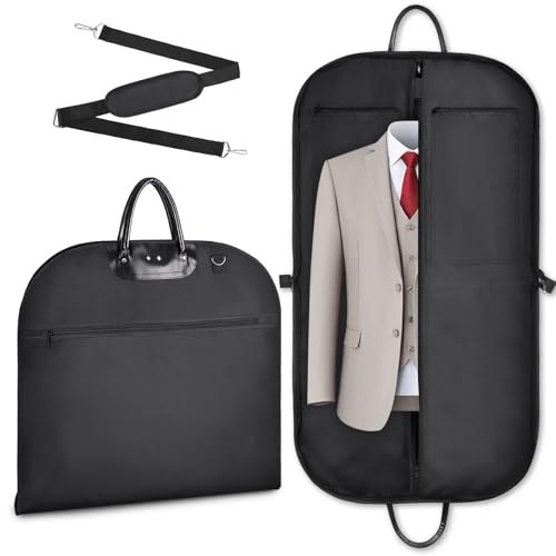 ecooe Suporte de roupa homem viagem mala de fato com bolsos de compartimento para computador e alça para o ombro, bolsa de fato anti-rugas espessada, bolsa de roupa para viagens de negócios, viagens